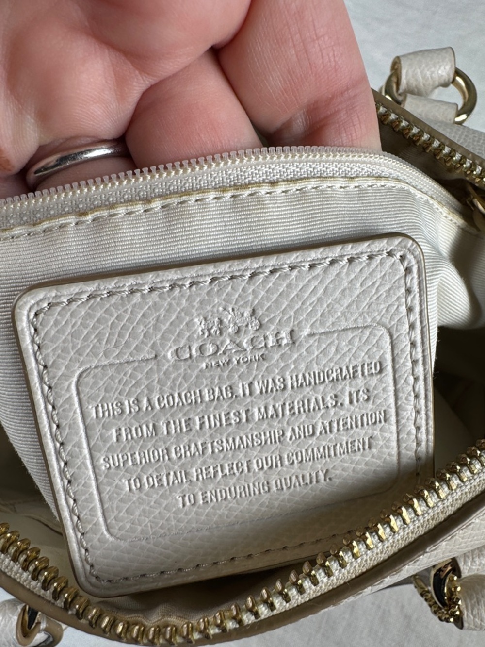 Coach Cream Bennett Mini Leather Satchel with Gold Plaque - Picture 8 of 13
